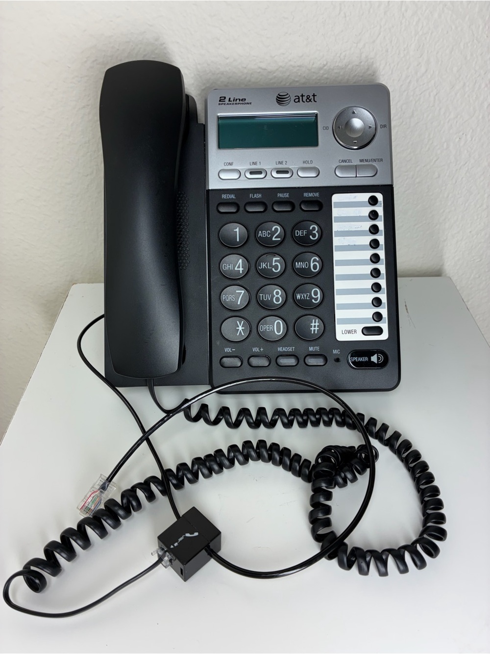 AT&T 2-Line VoIP/Home Office Phone, Black and Gray - no AC power adapter